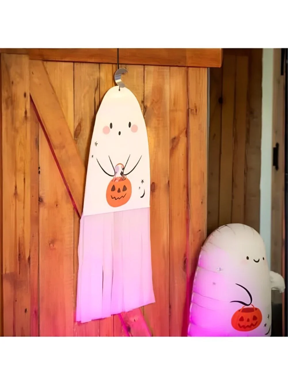 Halloween Ghost Boo Door Cover, Cute Halloween Decorations Spooky Banner
